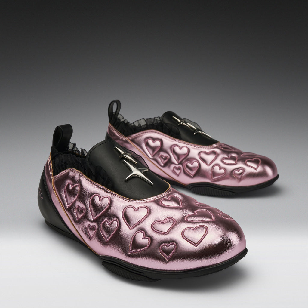 KOI Heartbreaker Sporty Slip On Shoes- Pink