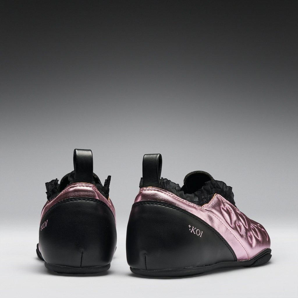 KOI Heartbreaker Sporty Slip On Shoes- Pink
