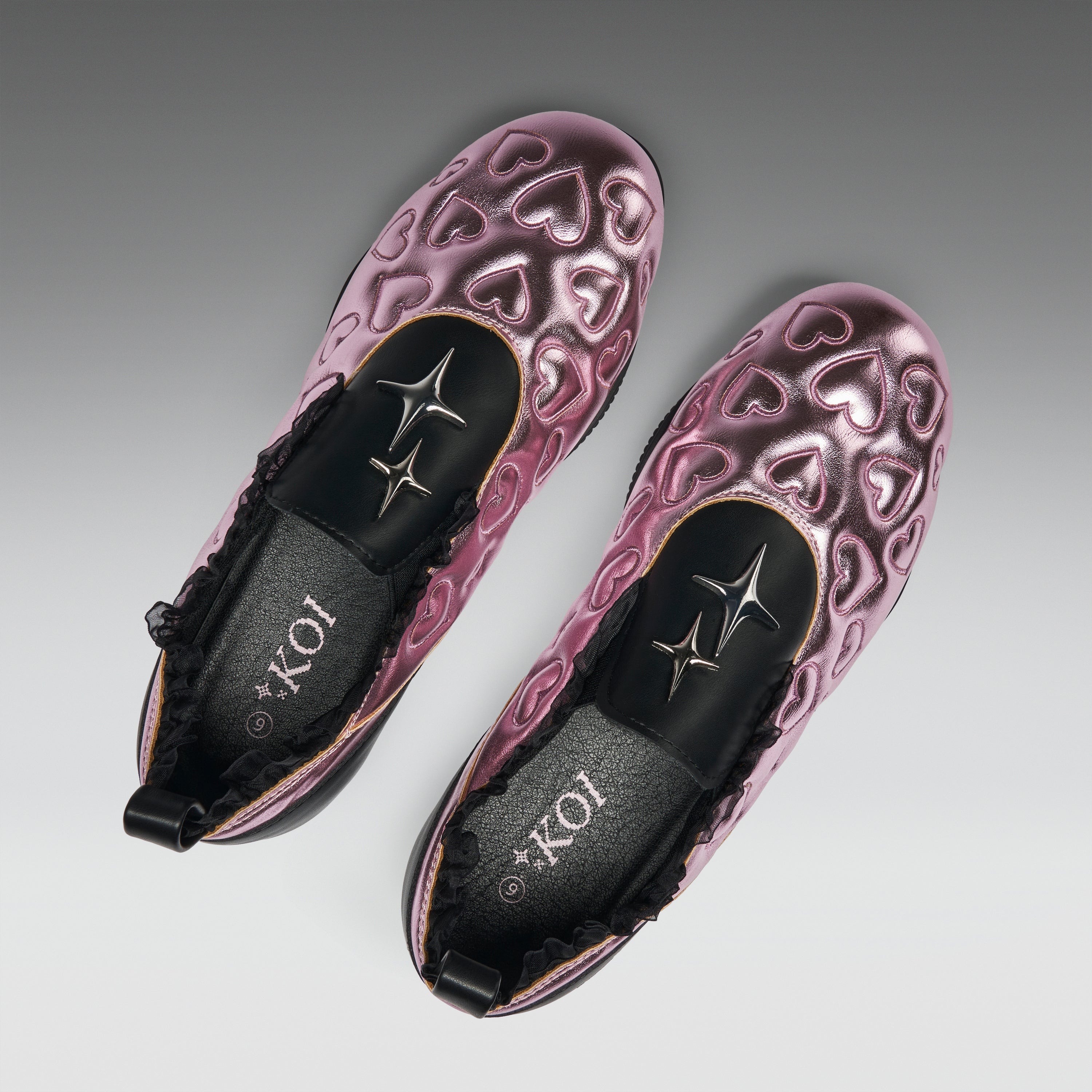 KOI Heartbreaker Sporty Slip On Shoes- Pink