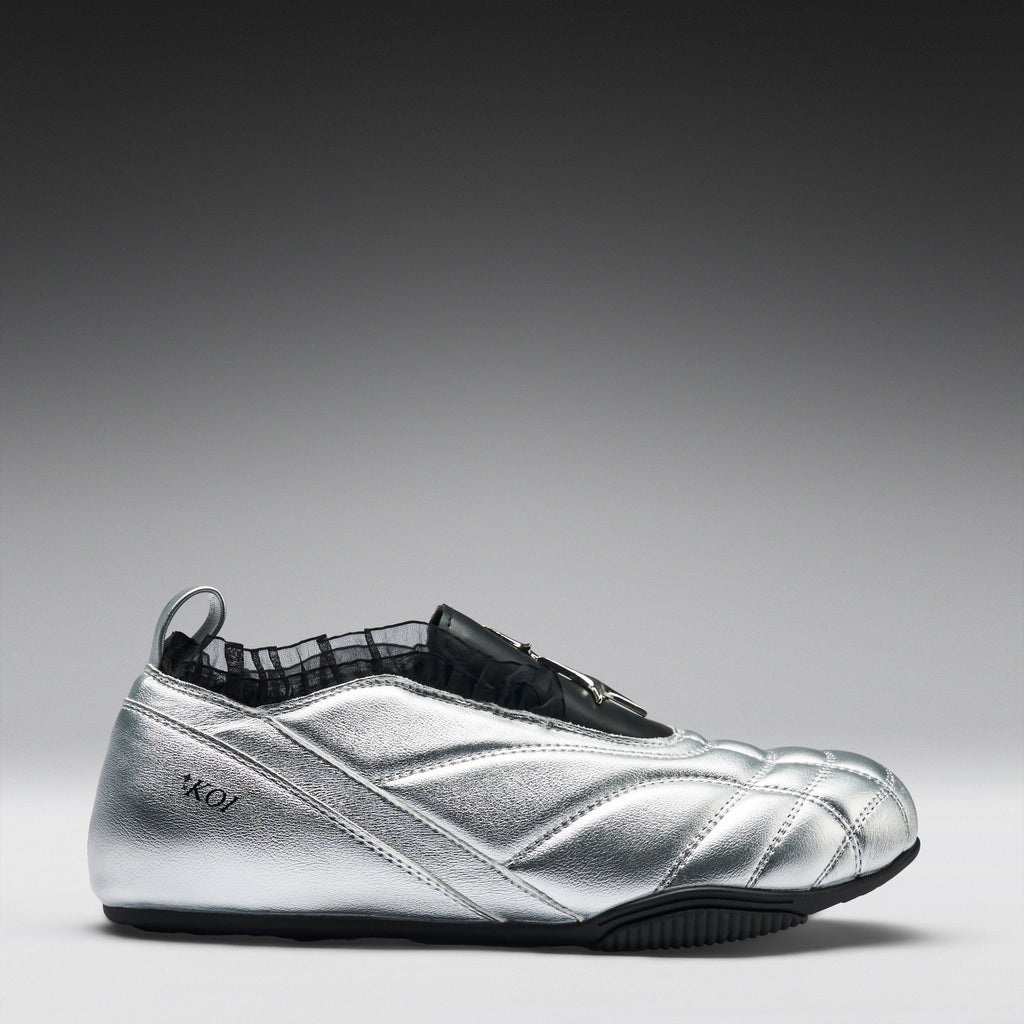 KOI Heartbreaker Sporty Slip On Shoes- Silver