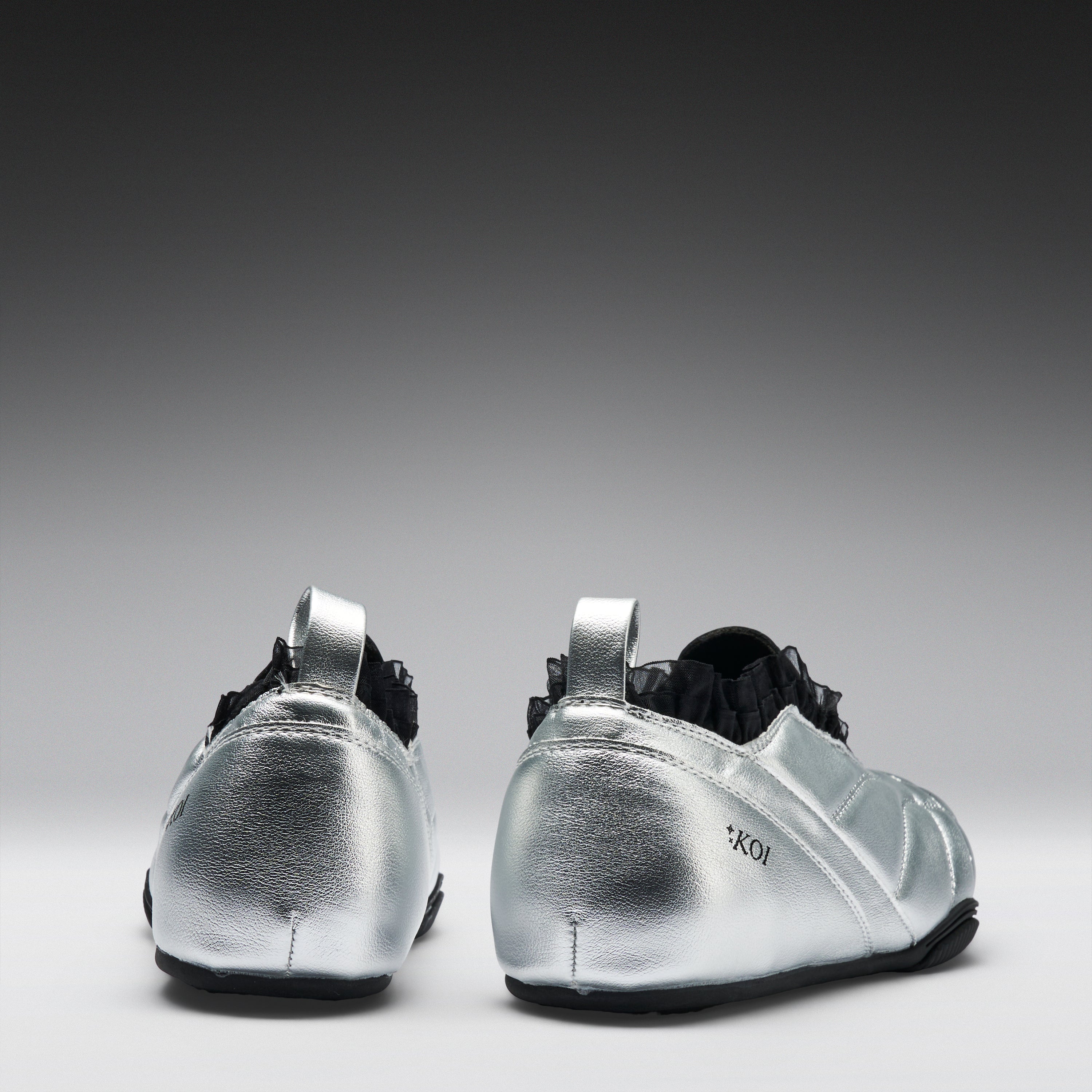 KOI Heartbreaker Sporty Slip On Shoes- Silver
