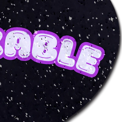 F*CKABLE' Heart Breast Pasties on Black Glitter Velvet