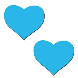 Love: Glow in the Dark Neon Turquoise Heart Pasties Nipple Covers