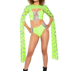 Sequin Drop Sleeve Shrug