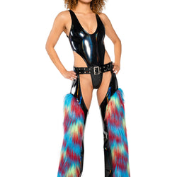 Holo PVC/Faux Fur Chaps