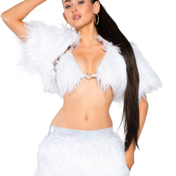 Light-Up Faux Fur Shrug