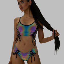 Reflective Lace-Up Mini Short