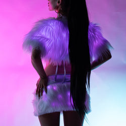 Light-Up Faux Fur Shrug