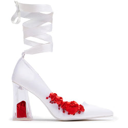 Bella’s Nightmare Rose Heels - Pearl-White-Size 5-Clearance