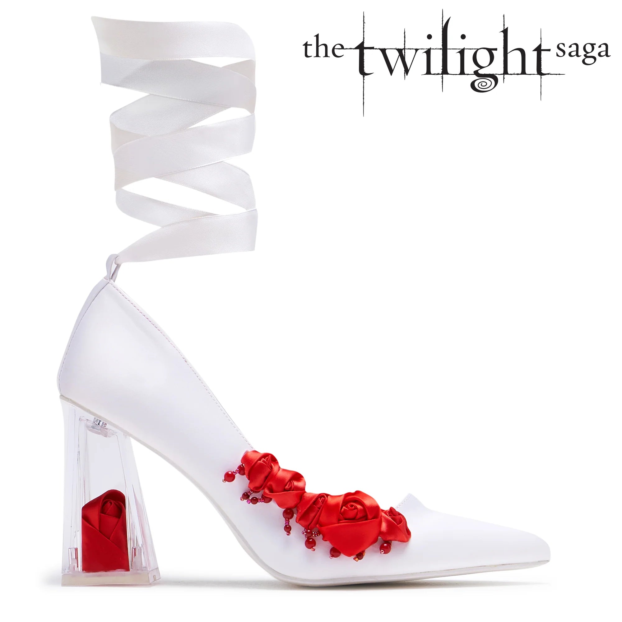 KOI Bella’s Nightmare Rose Heels - Pearl-White-Size 5-Clearance