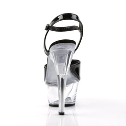 Pleaser Kiss-209-Black/Clear-Size 7-Clearance