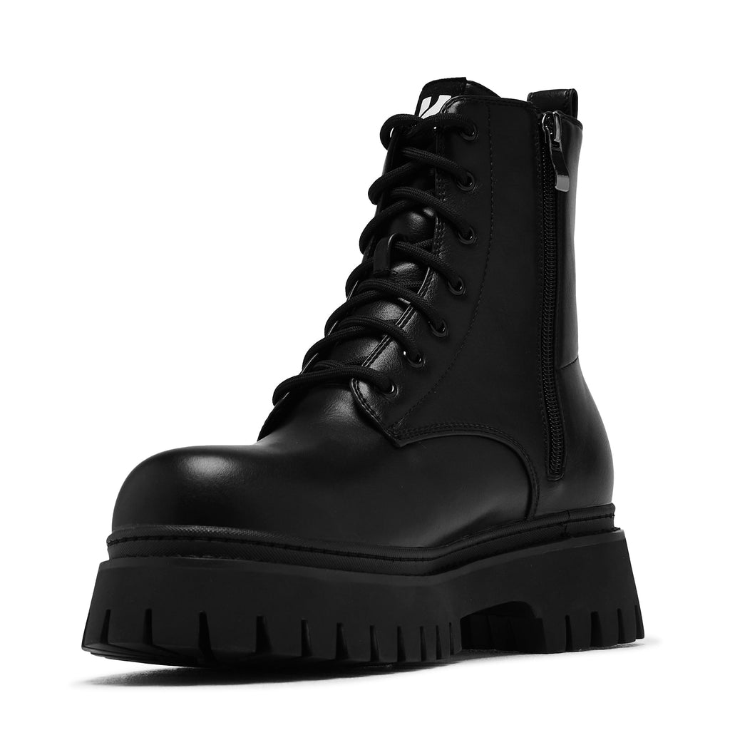 lace up chunky platform boots - black - womens - single view - ankle boots