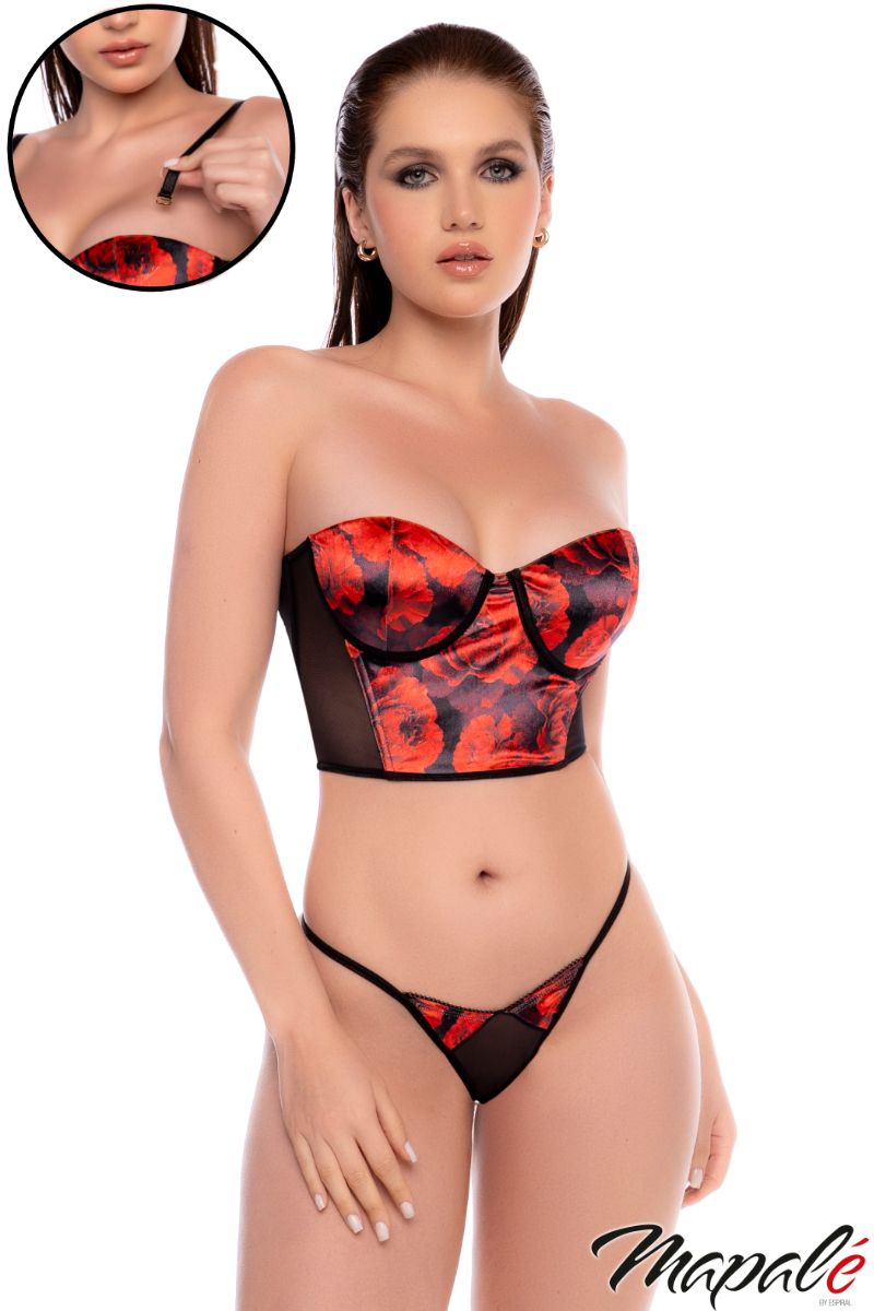 Mapale Velvet Floral Print 2PC