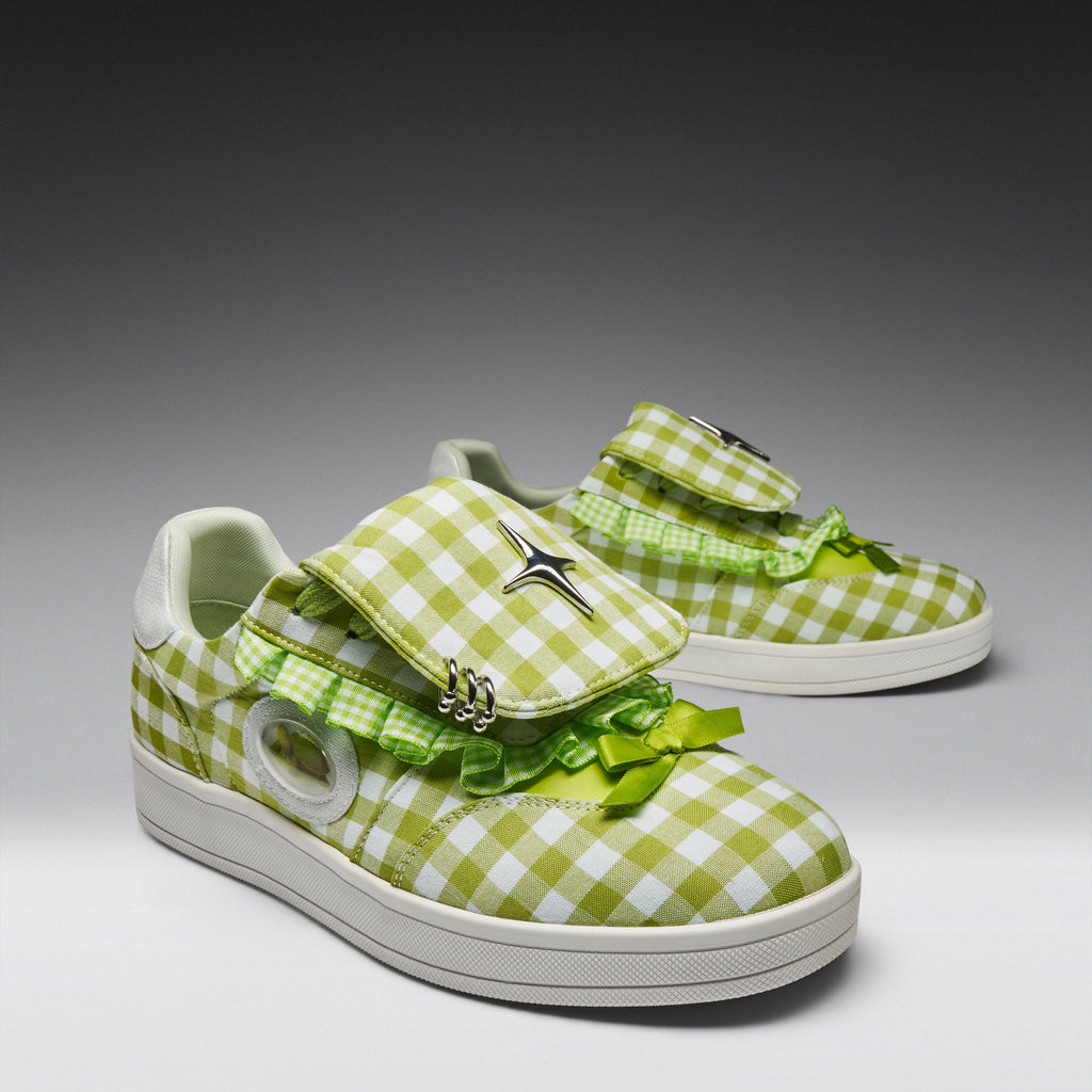 KOI Magic Turtles Gingham Flat Shoes - Green