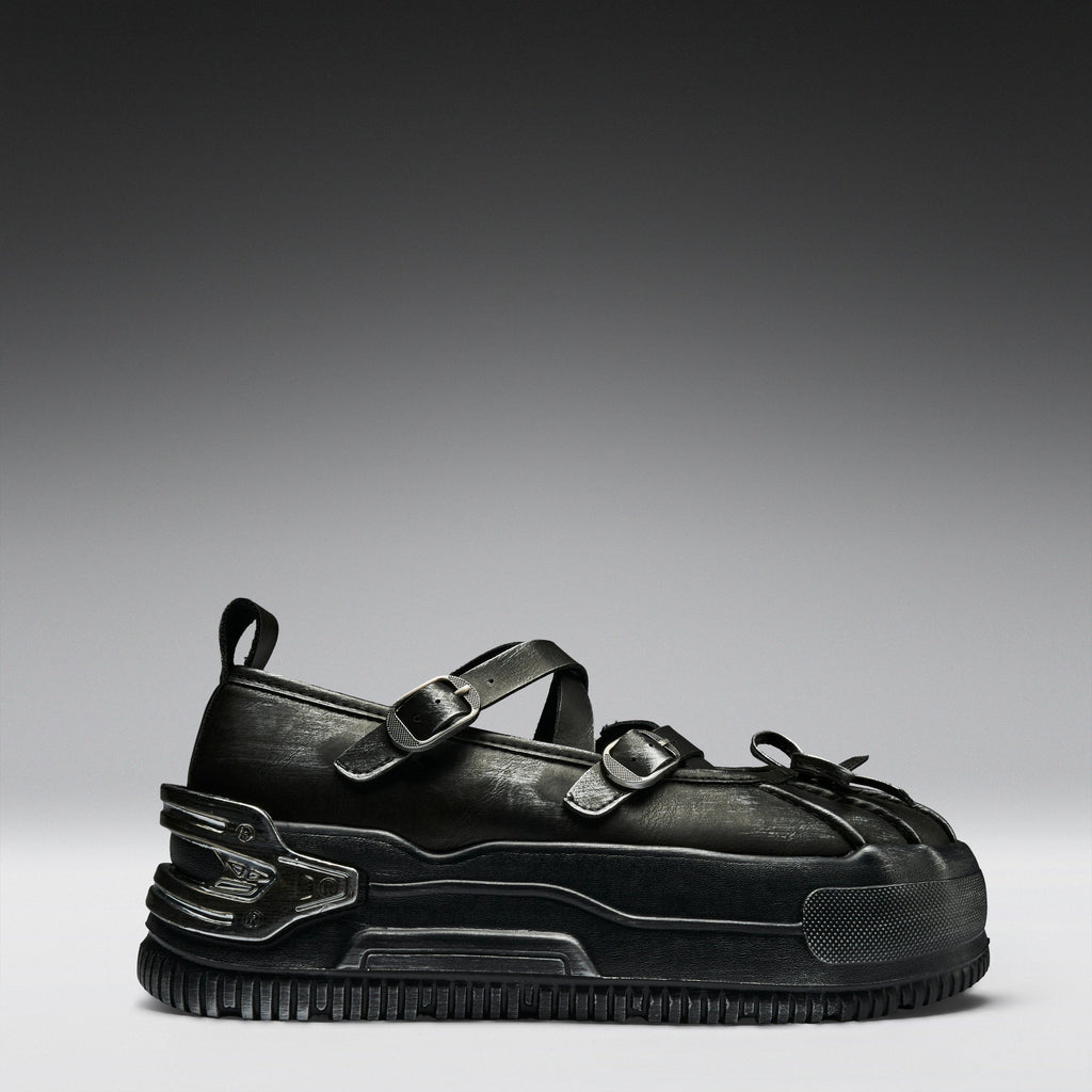 KOI Metamorphosis Distressed Mary Janes- Charcoal