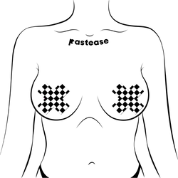 Plus X: Black & White Checker Cross Nipple Pasties