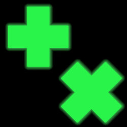 Plus X: Glow-in-the-Dark Neon Yellow Cross Pasties Nipple Covers