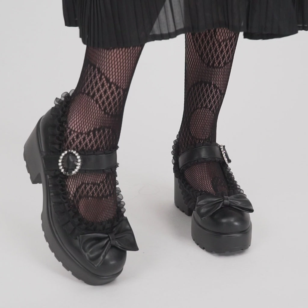 KOI Tira Ruffle Mary Janes ‘ Dark Delights Edition’-Clearance