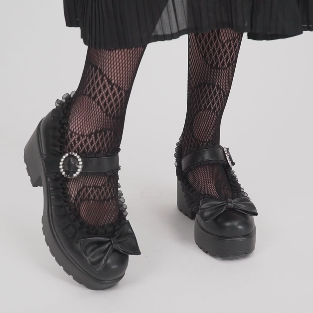 KOI Tira Ruffle Mary Janes ‘ Dark Delights Edition’-Clearance