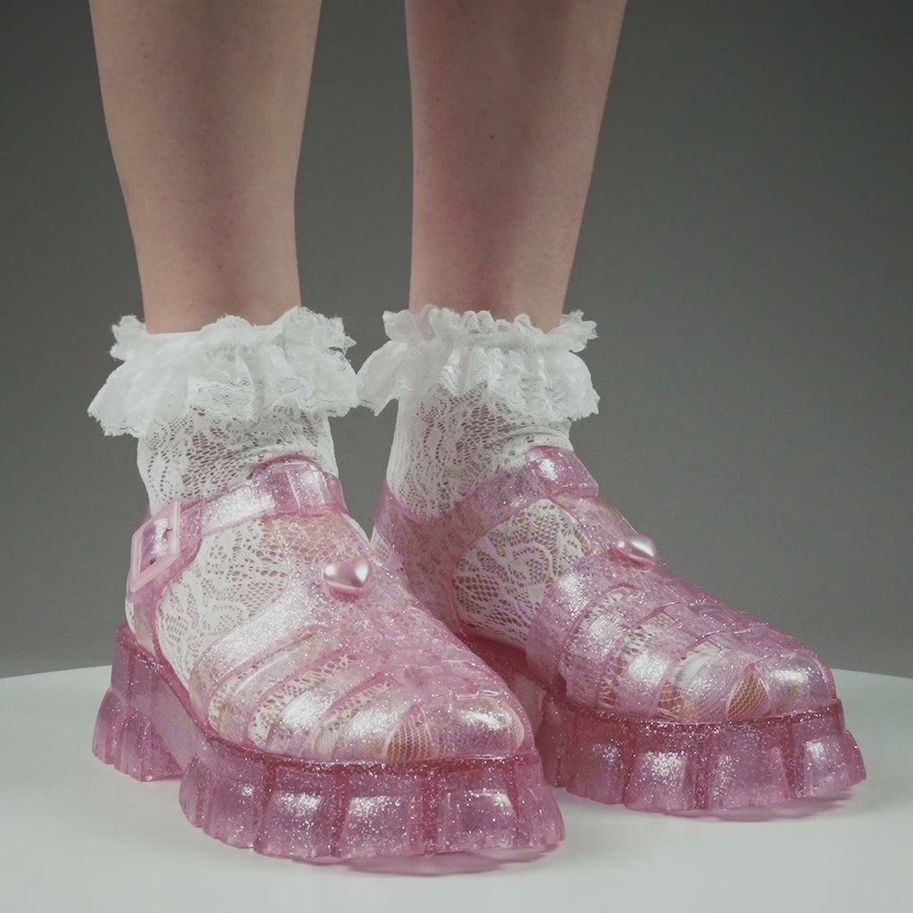 KOI Sunbeam Heart Jelly Sandals- Pink