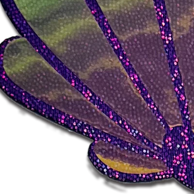 Mermaid Shells Pasties in Opalescent Purple & Gold Seashell Nipple Covers