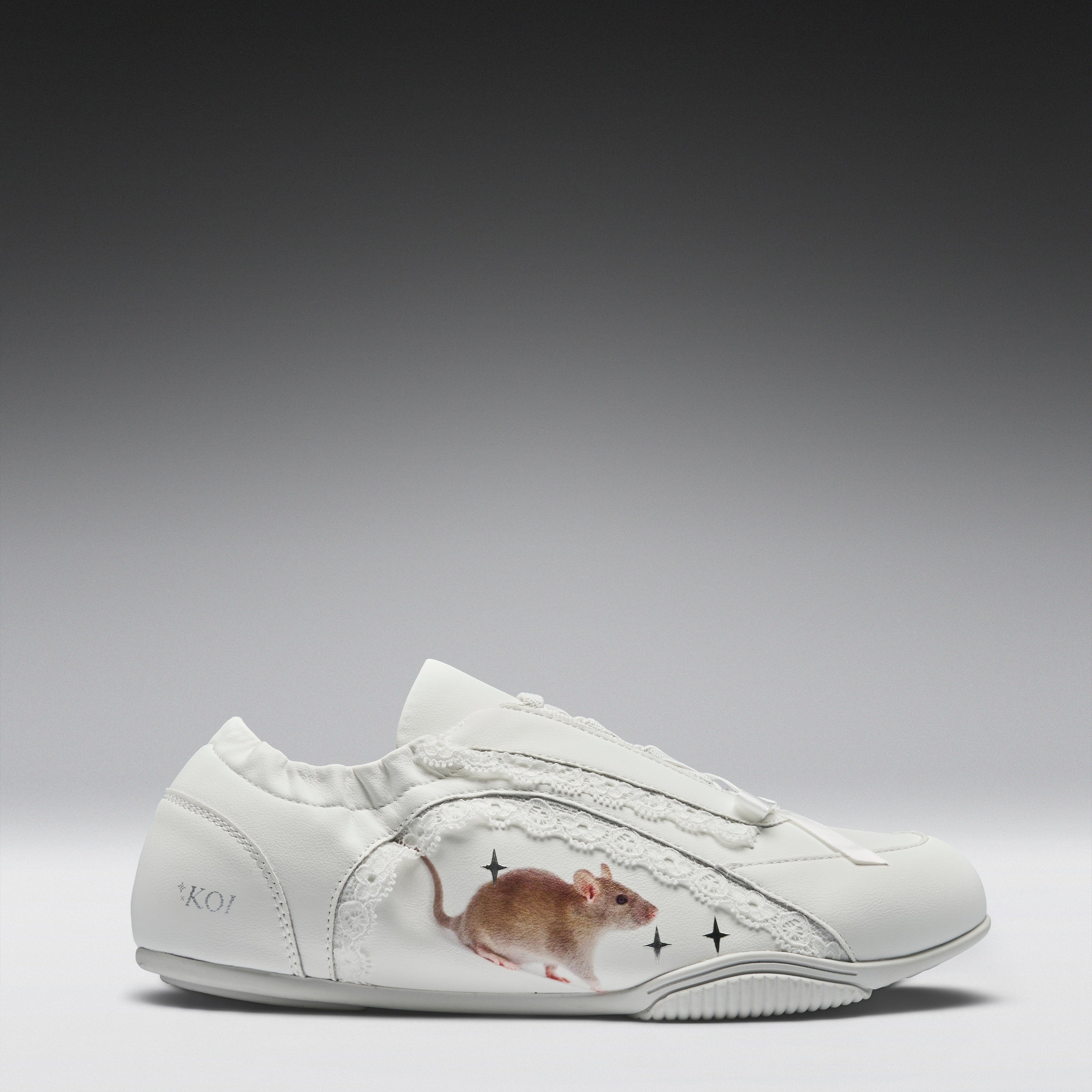 KOI Spellbound Sparkling Rat Lace Up Pumps- White
