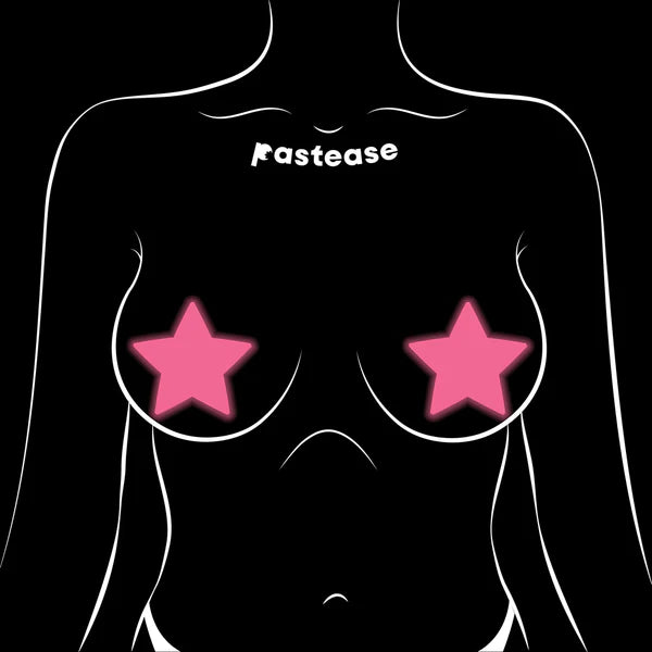 Star: Pink Pasties Glow in the Dark Star Nipple Covers