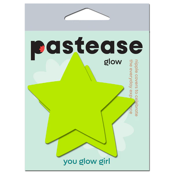 Star: Neon Yellow Pasties Glow in the Dark Star Nipple Covers