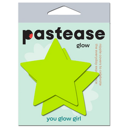 Star: Neon Yellow Pasties Glow in the Dark Star Nipple Covers