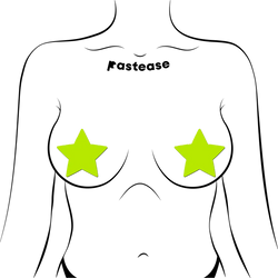 Star: Neon Yellow Pasties Glow in the Dark Star Nipple Covers