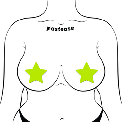 Star: Neon Yellow Pasties Glow in the Dark Star Nipple Covers