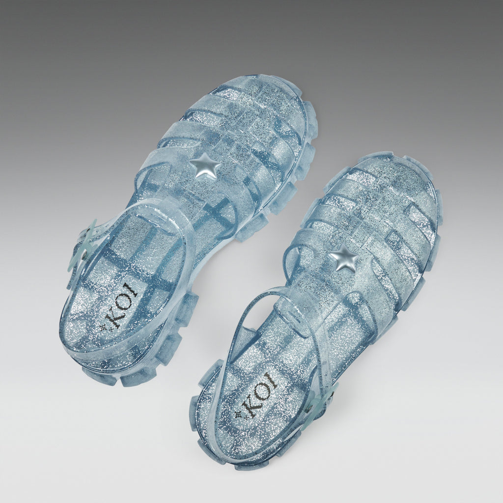 KOI Sunbeam Star Jelly Sandals- Blue-Clearance