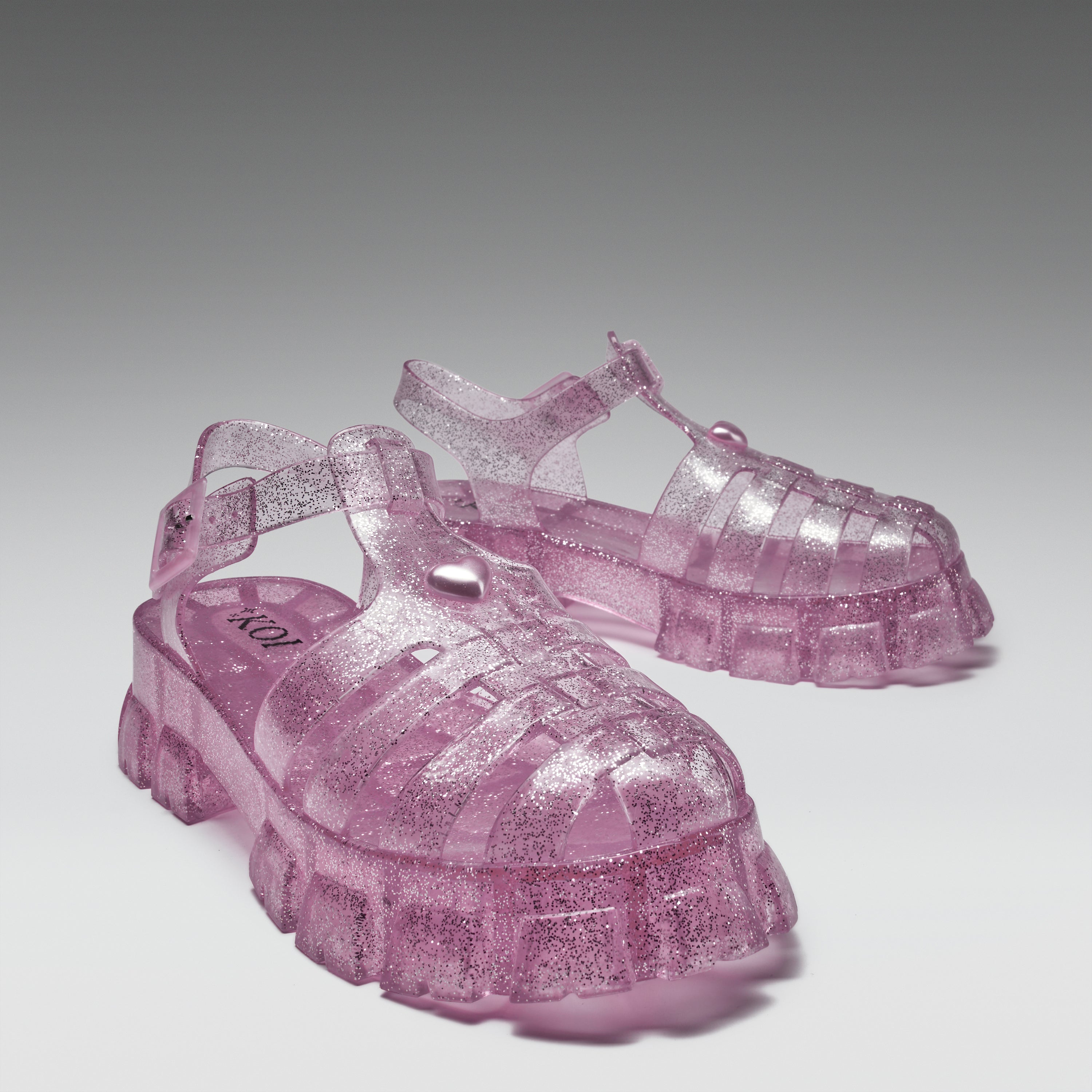 KOI Sunbeam Heart Jelly Sandals- Pink-Clearance