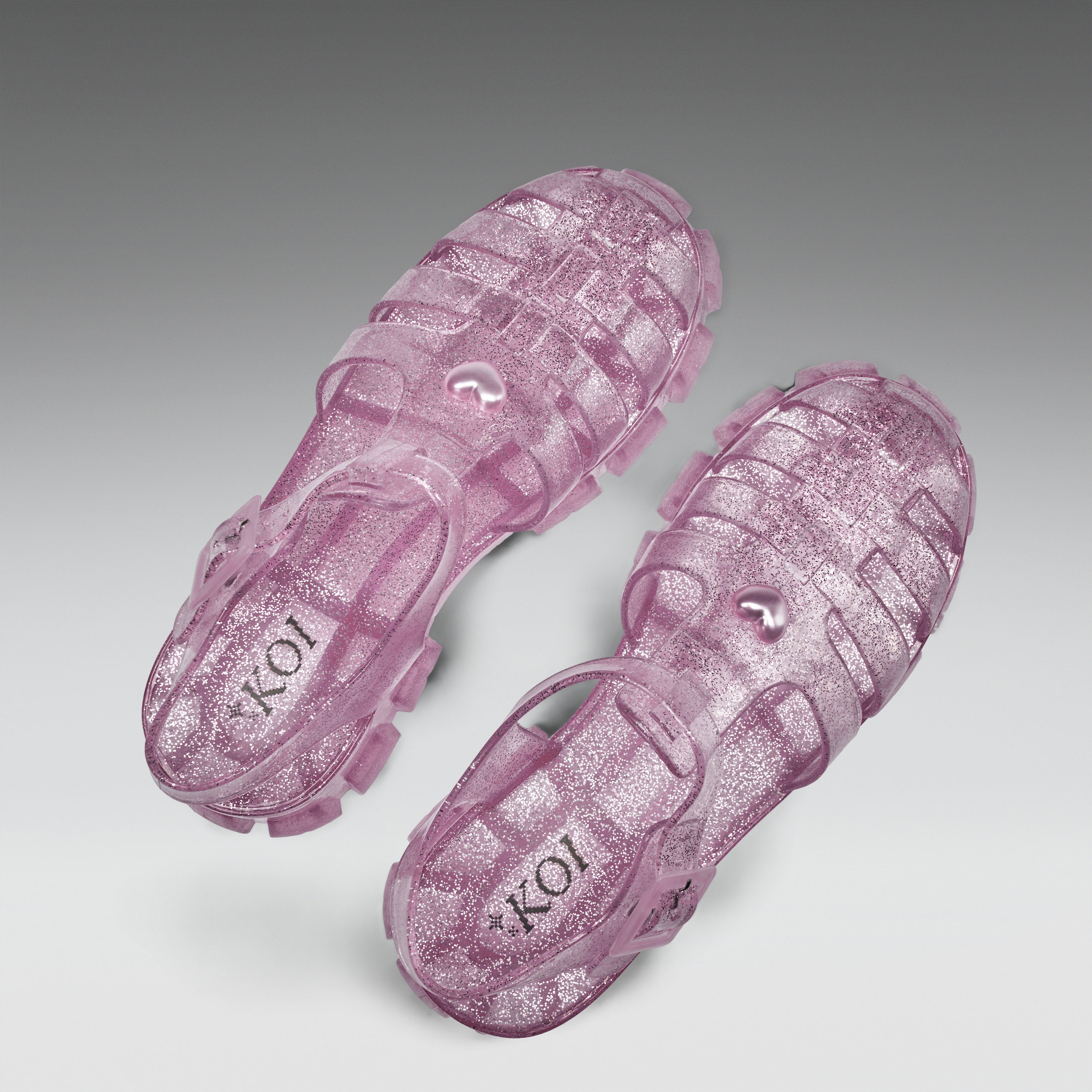 KOI Sunbeam Heart Jelly Sandals- Pink-Clearance