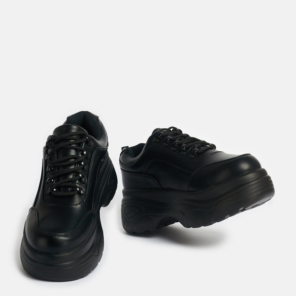KOI Jennie Striker Black Chunky Bubble Trainers