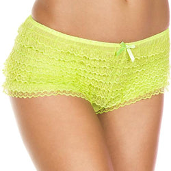 Mesh Lace Ruffle Trim Tanga Short