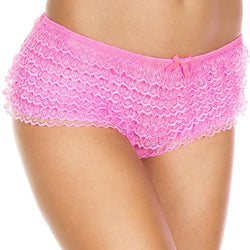 Mesh Lace Ruffle Trim Tanga Short