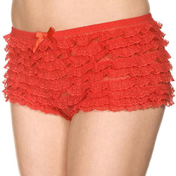 Mesh Lace Ruffle Trim Tanga Short