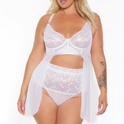 Stretch Lace Babydoll & Thong Set