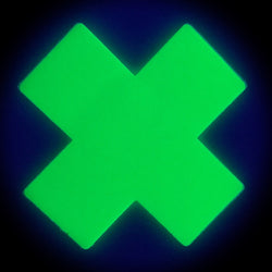 Plus X: Neon Green (Blacklight Reactive) Cross Nipple Pasties