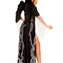 4867 - Roma Costume 3pc Midnight Angel Black Fallen Evil Angel Feather Wings