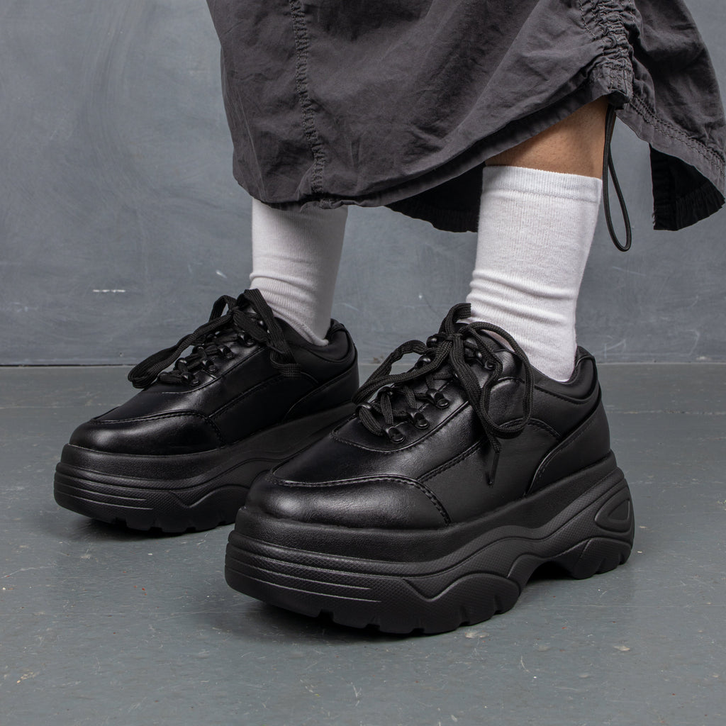 KOI Jennie Striker Black Chunky Bubble Trainers