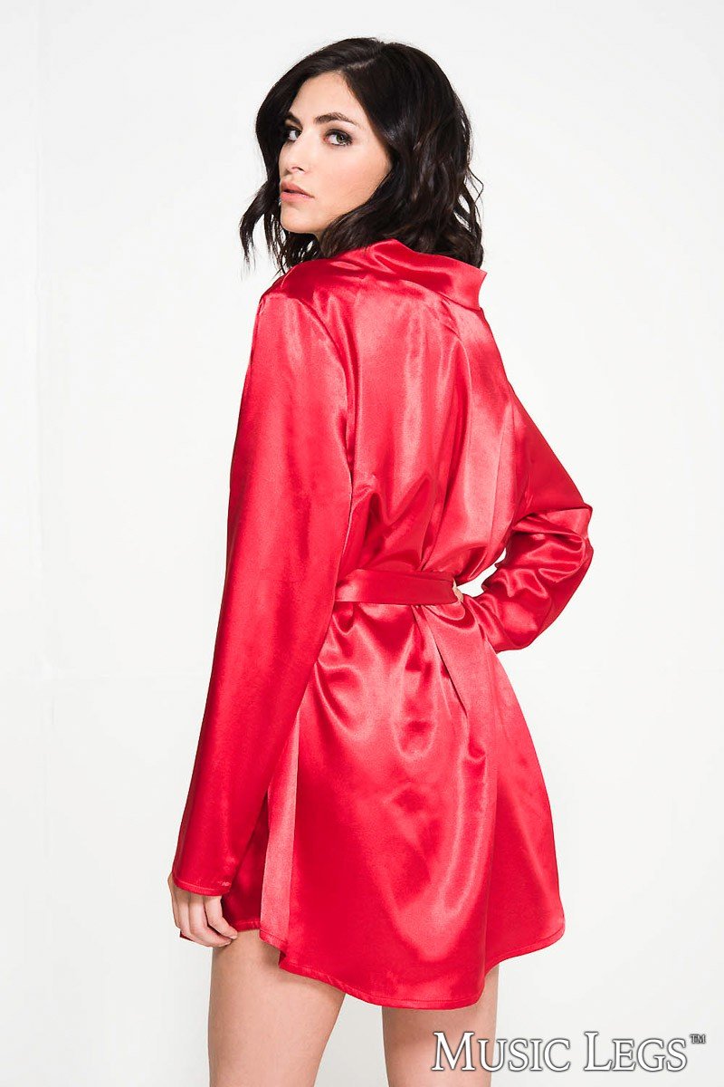 Long Sleeve Satin Robe