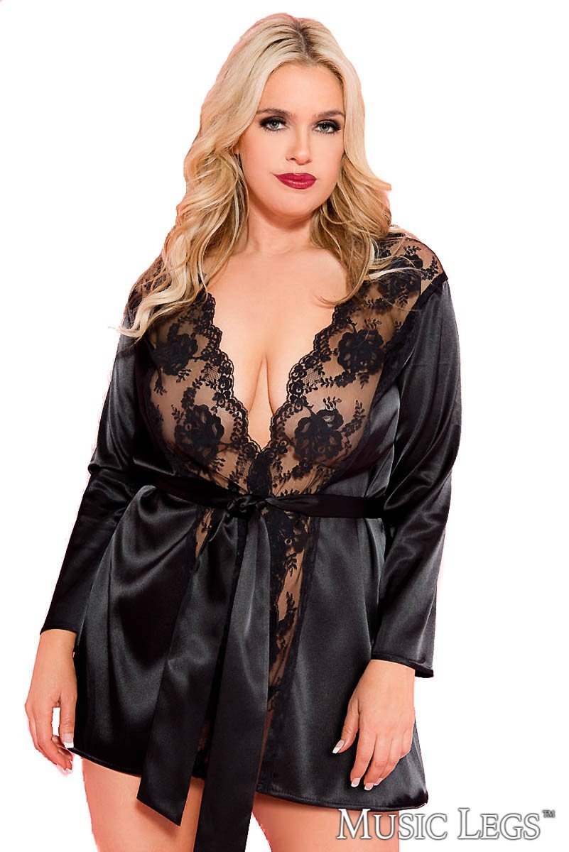 Long Sleeve Satin Robe