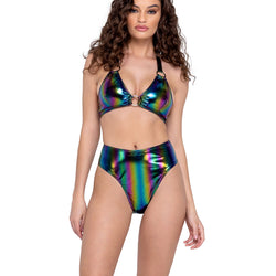 Vinyl High-Waisted Shorts