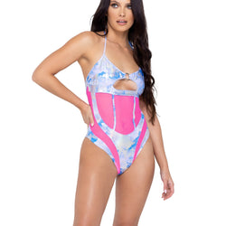 Cloud Print & Sheer Romper