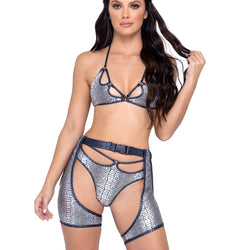 Snake Skin Thong Back Shorts