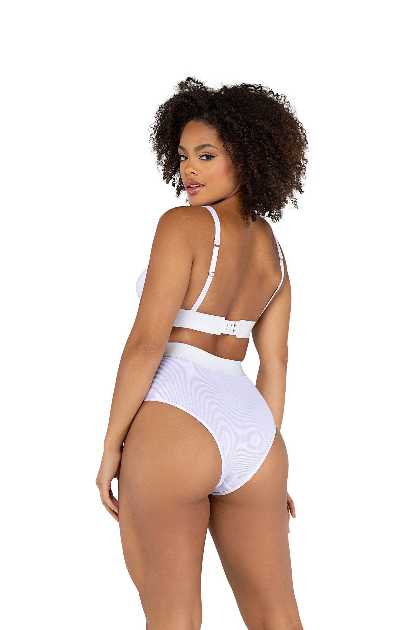 2PC Fitted Rib High-Waisted Bra Set