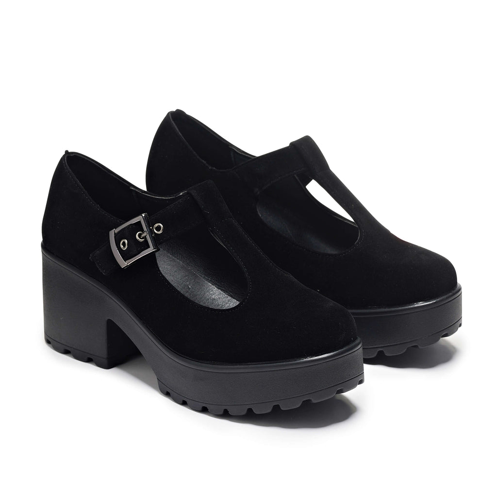 KOI Sai Black Mary Jane Shoes 'Suede Edition'